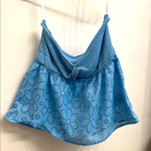 SHEIN Blue Eyelet Crop Top